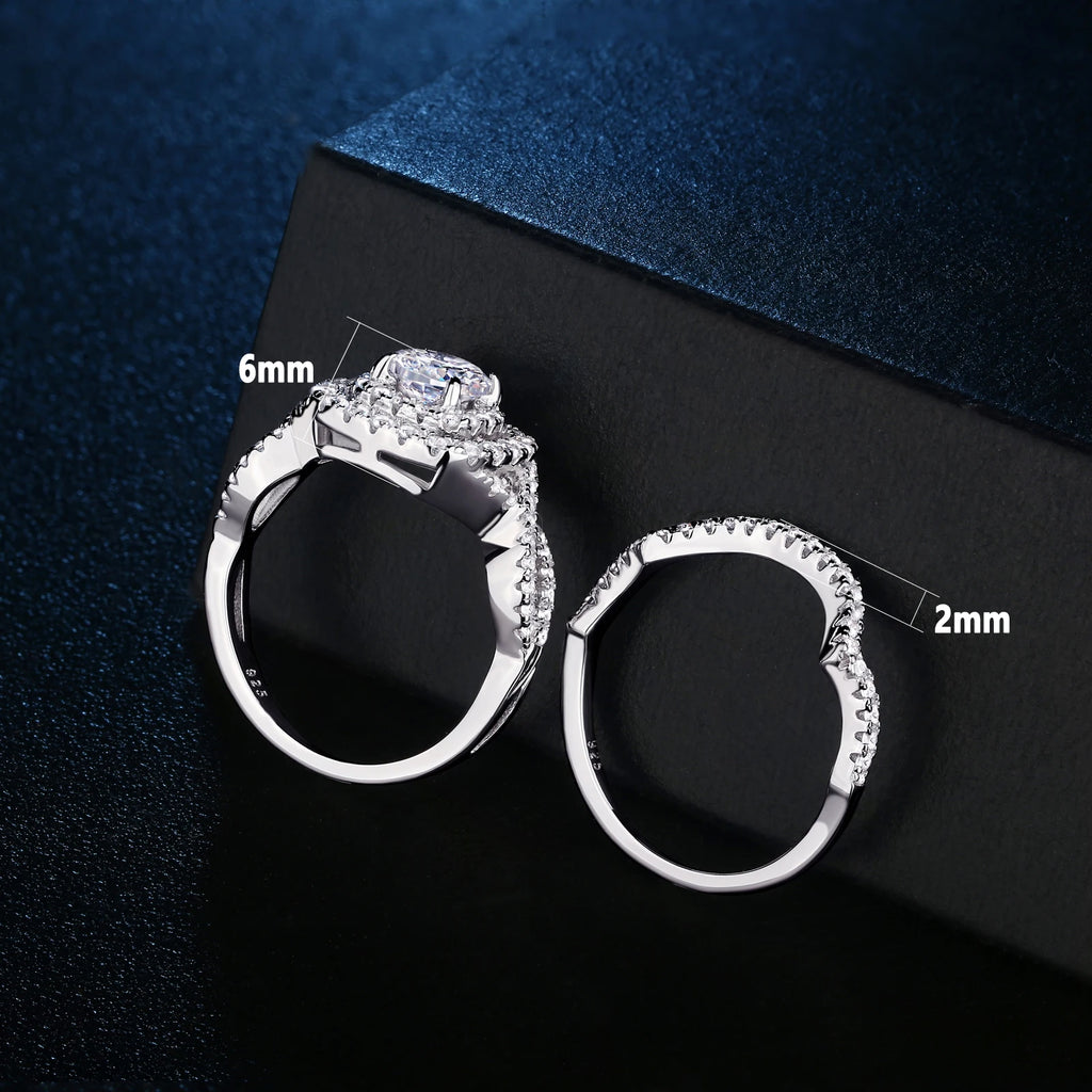 Newshe 925 Sterling Silver Bridal Ring Set