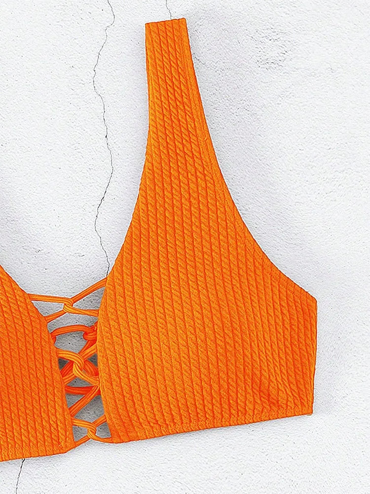 High-Waist Solid Bikini