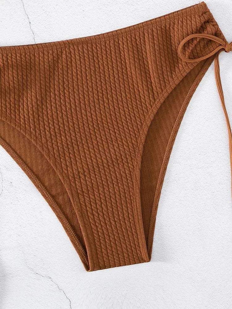 High-Waist Solid Bikini