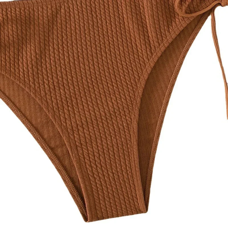 High-Waist Solid Bikini