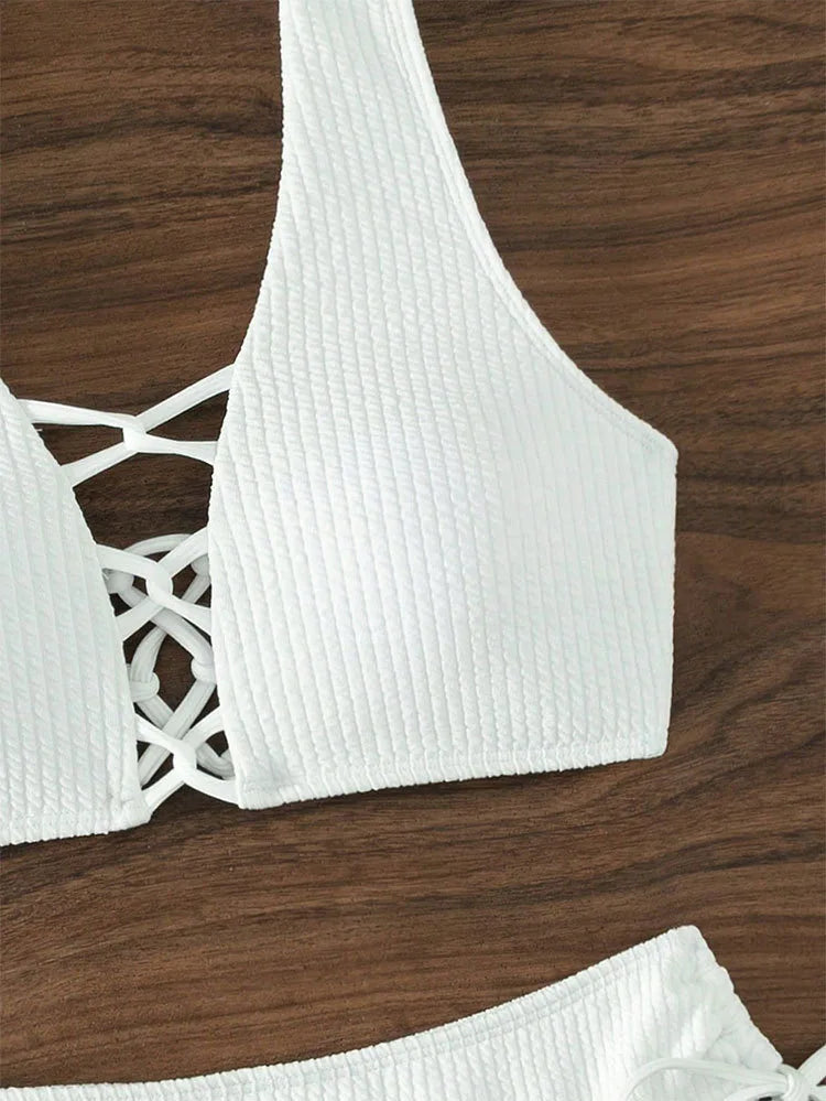 High-Waist Solid Bikini