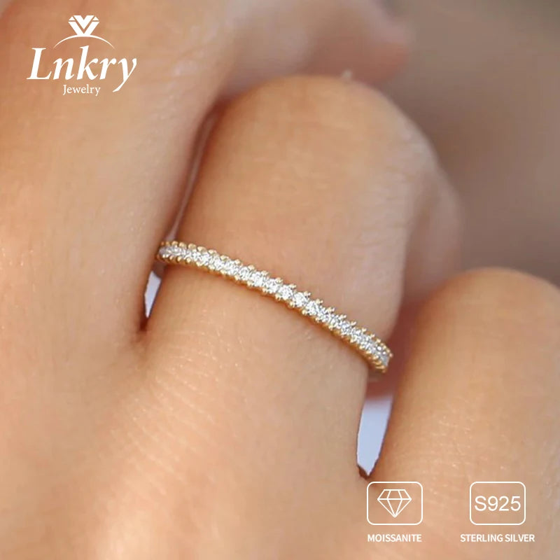 Lnkry 925 Sterling Silver Moissanite Full Eternity Ring