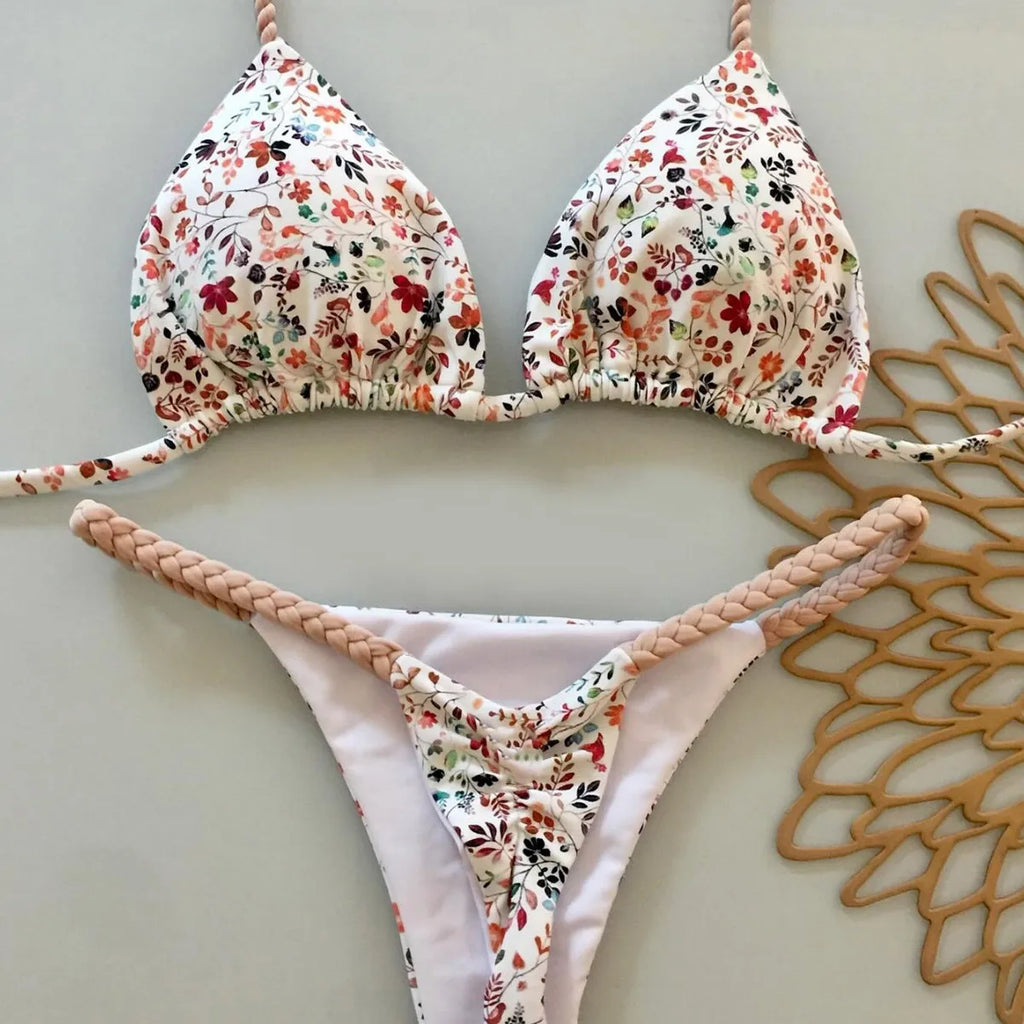 Women’s Solid Applique Bikini Set
