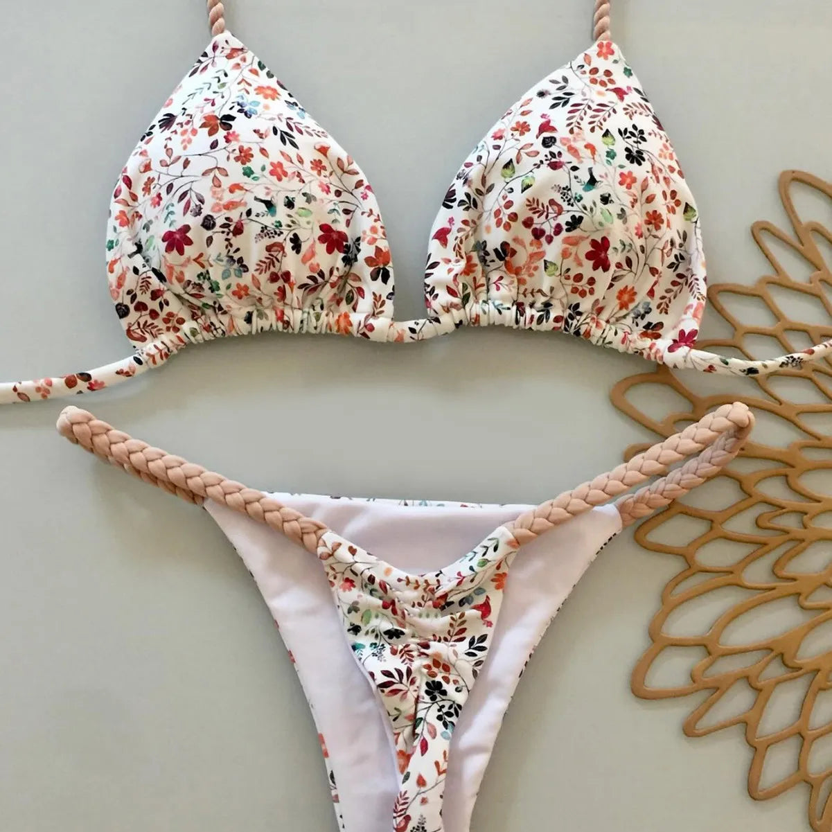Women’s Solid Applique Bikini Set