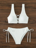 High-Waist Solid Bikini