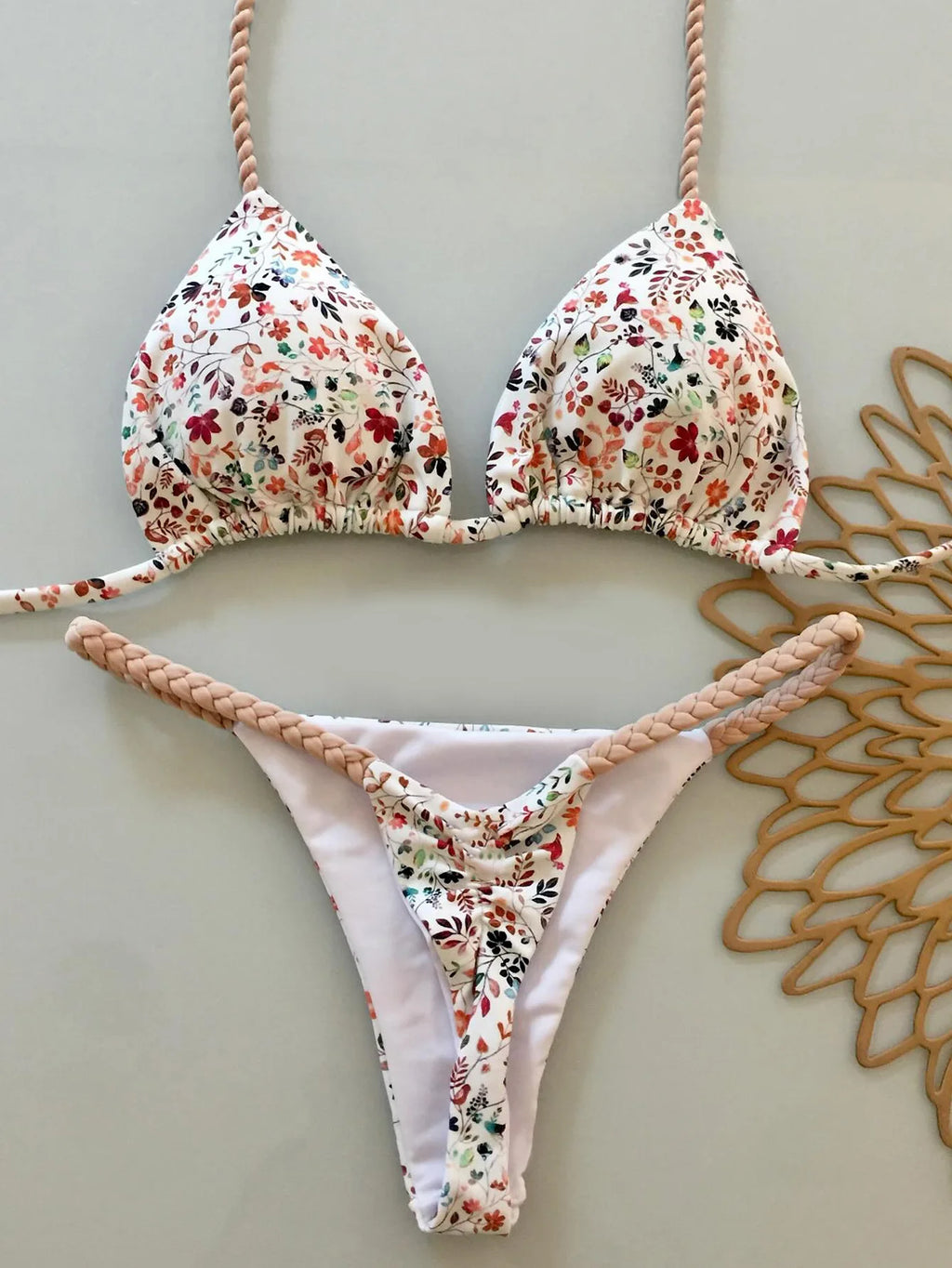 Women’s Solid Applique Bikini Set