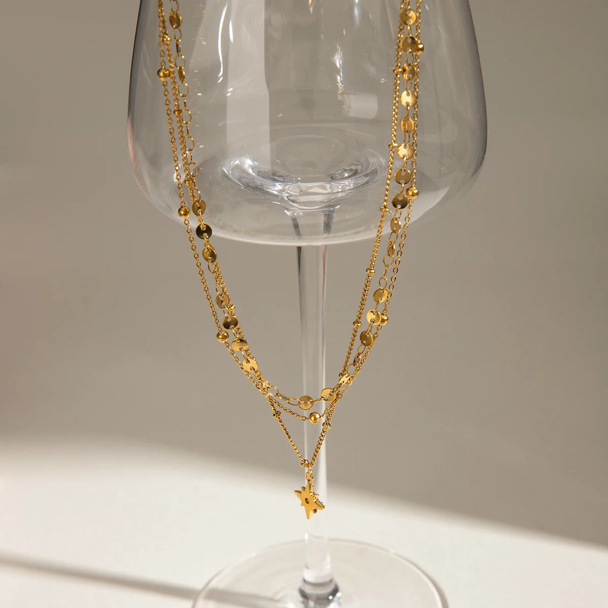 Gold layered necklace