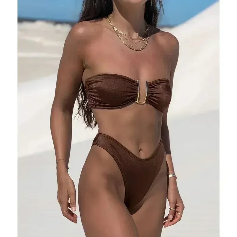 High-Waist Push-Up Bikini
