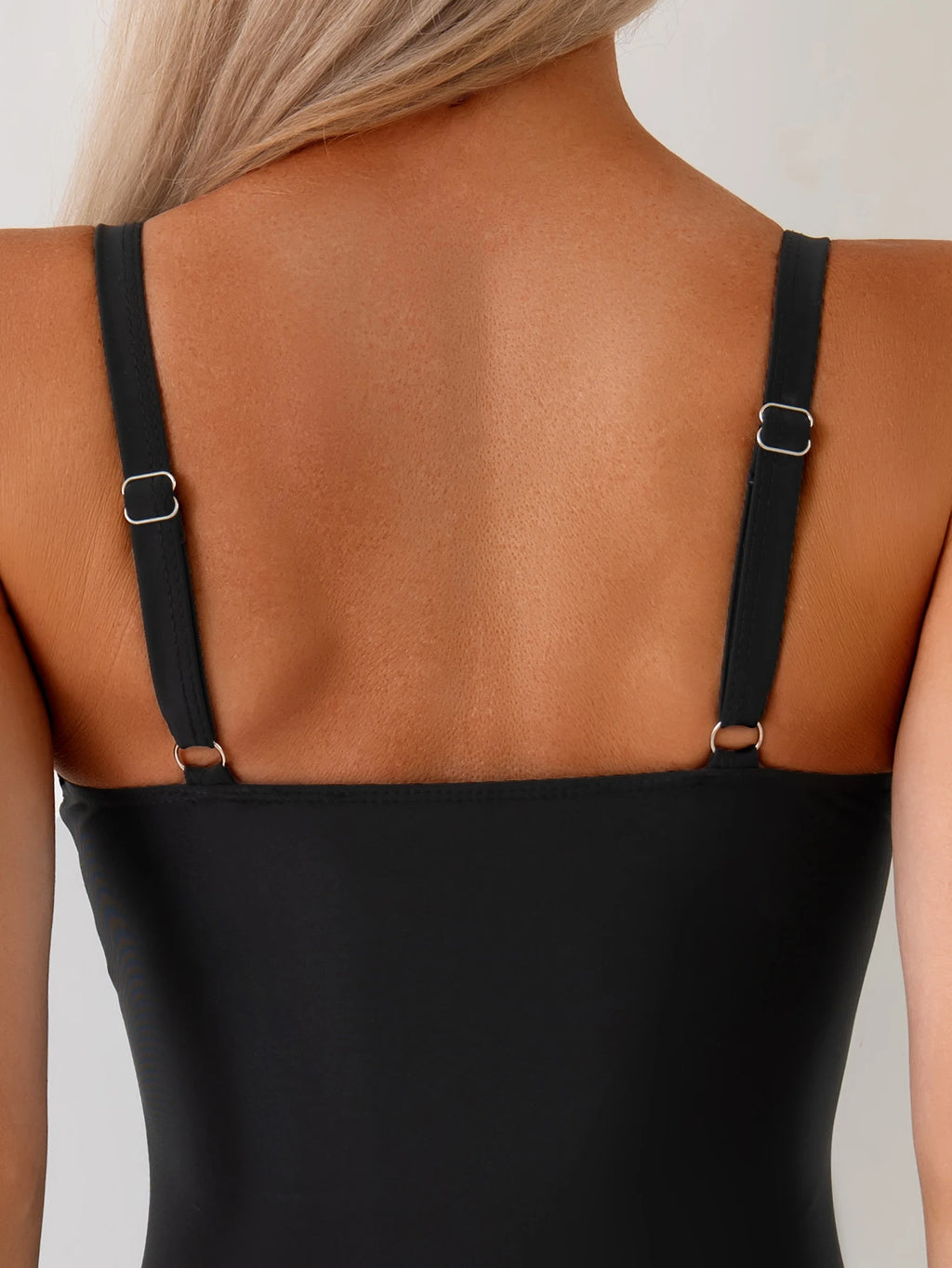 Elegant Gold-Detail V-Neck Swimsuit