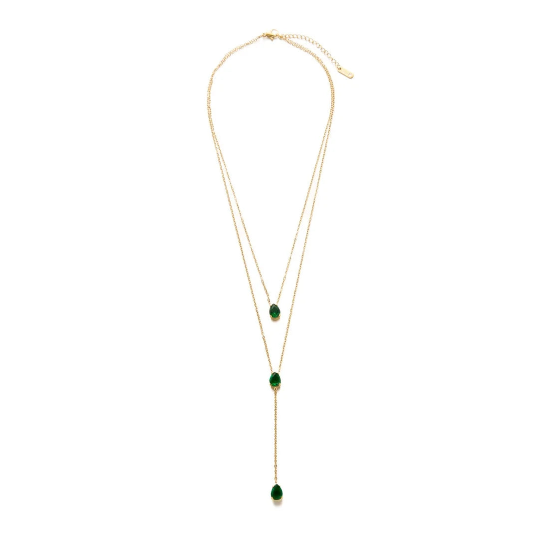 Zircon double necklace
