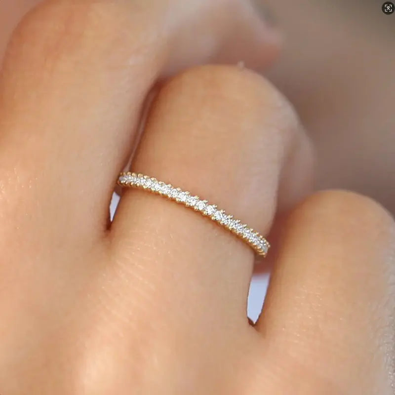 Lnkry 925 Sterling Silver Moissanite Full Eternity Ring