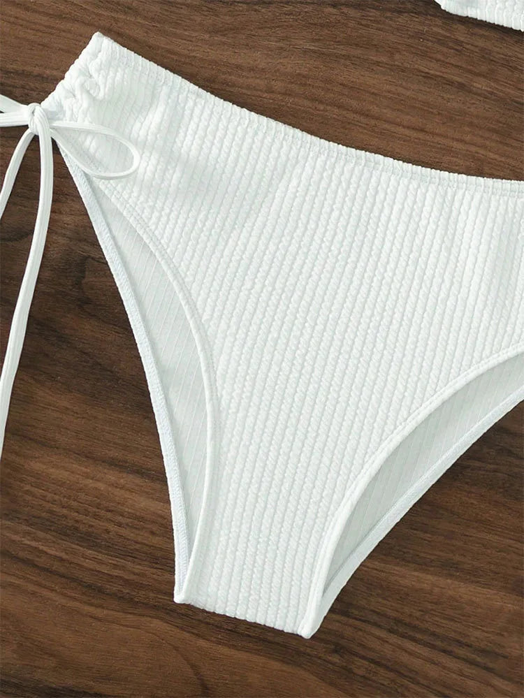 High-Waist Solid Bikini