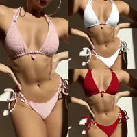 Women’s Solid Applique Bikini Set