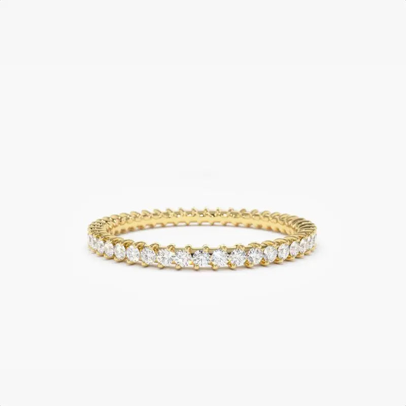 Lnkry 925 Sterling Silver Moissanite Full Eternity Ring