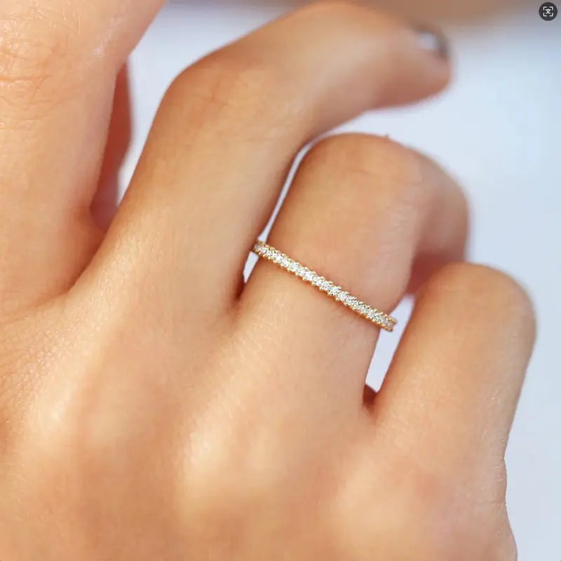 Lnkry 925 Sterling Silver Moissanite Full Eternity Ring