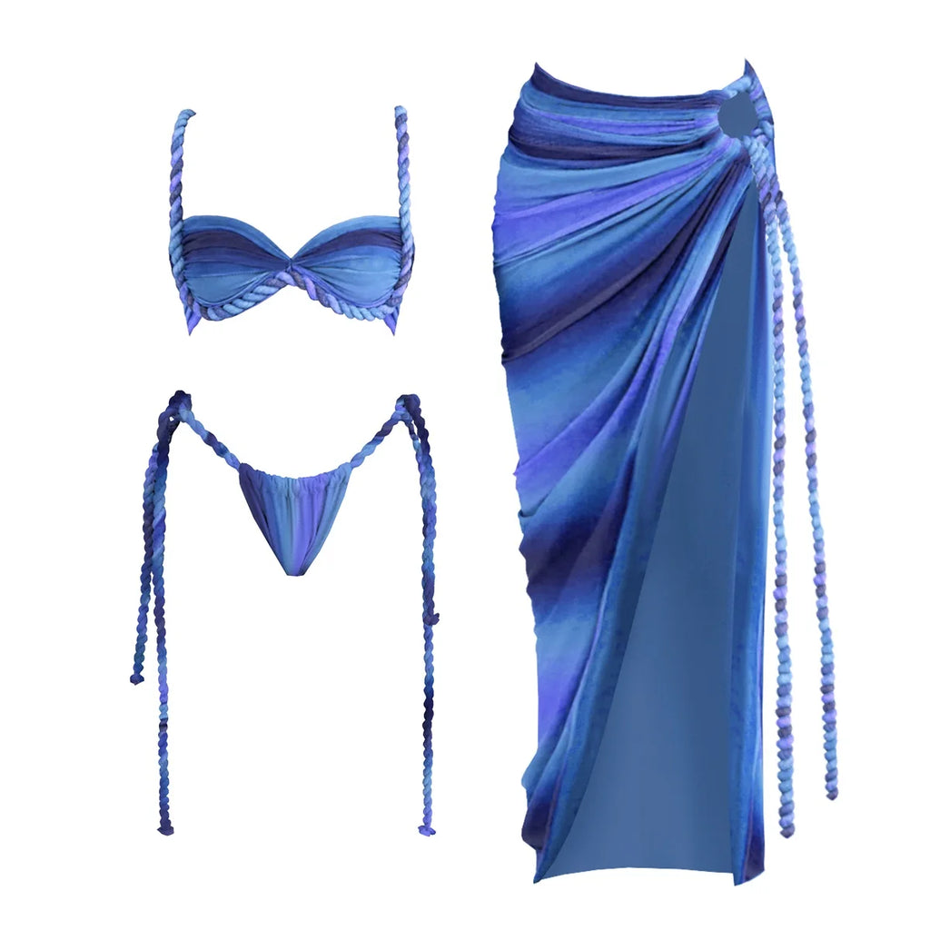 Crochet Bikini Women Swimsuit Sexy Swimwear Halter