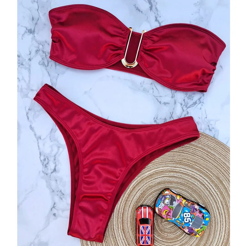 High-Waist Push-Up Bikini