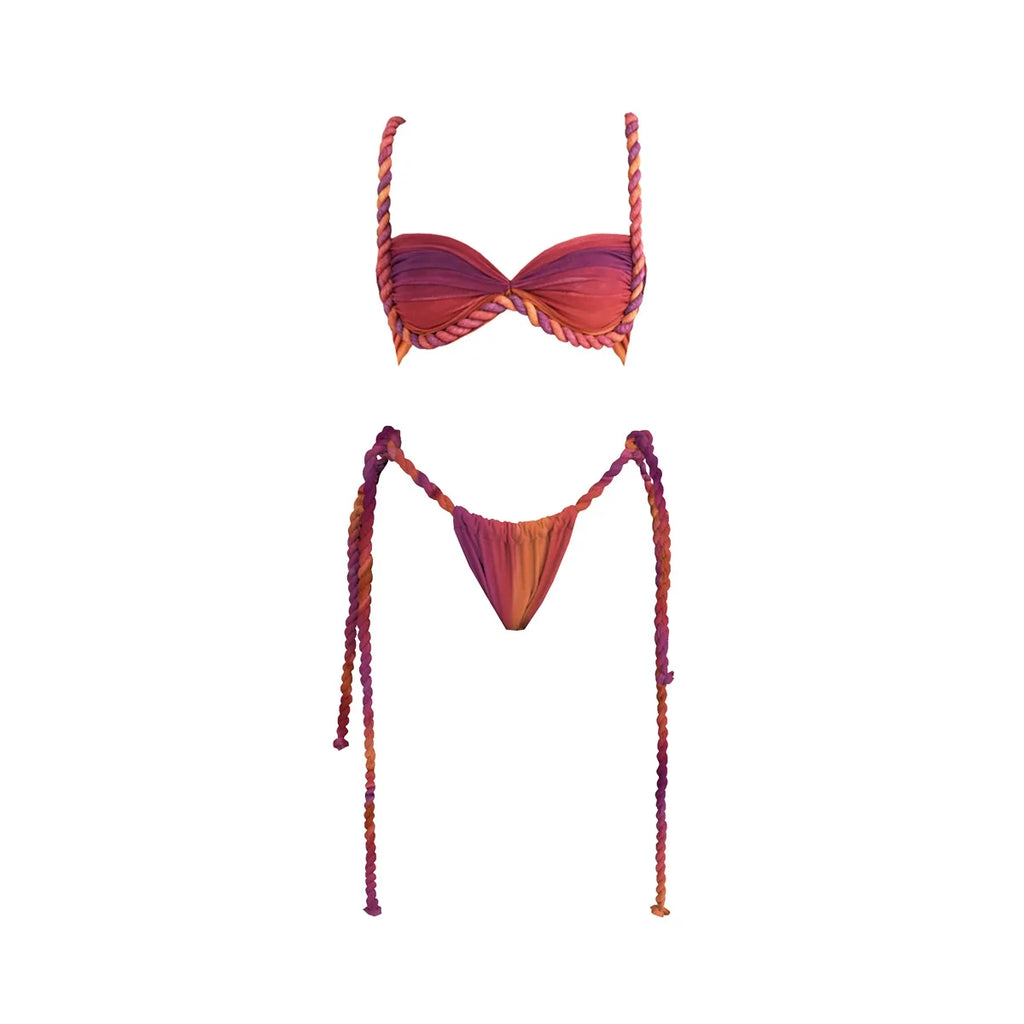 Crochet Bikini Women Swimsuit Sexy Swimwear Halter
