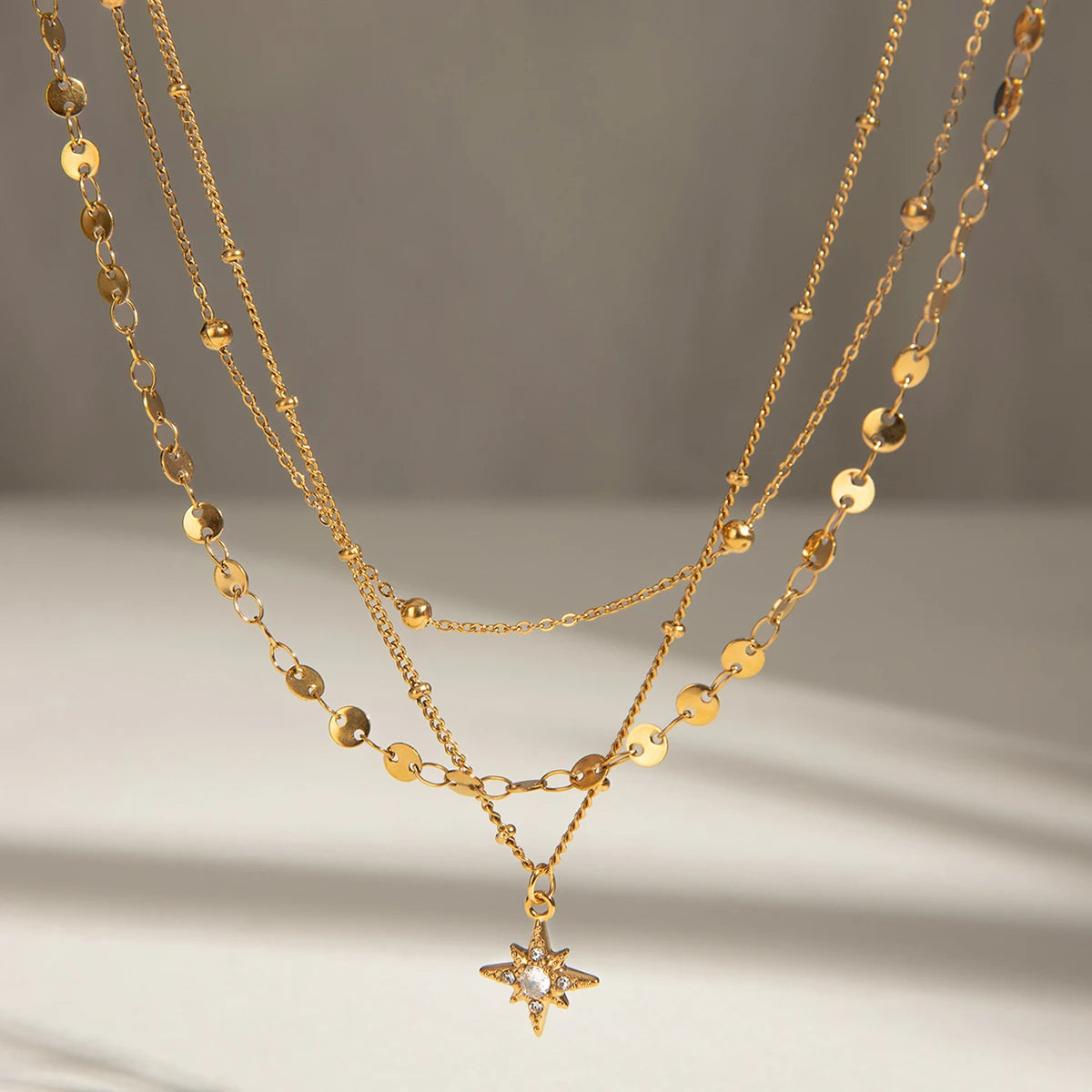 Gold layered necklace