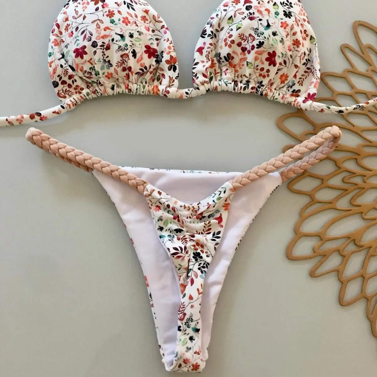 Women’s Solid Applique Bikini Set