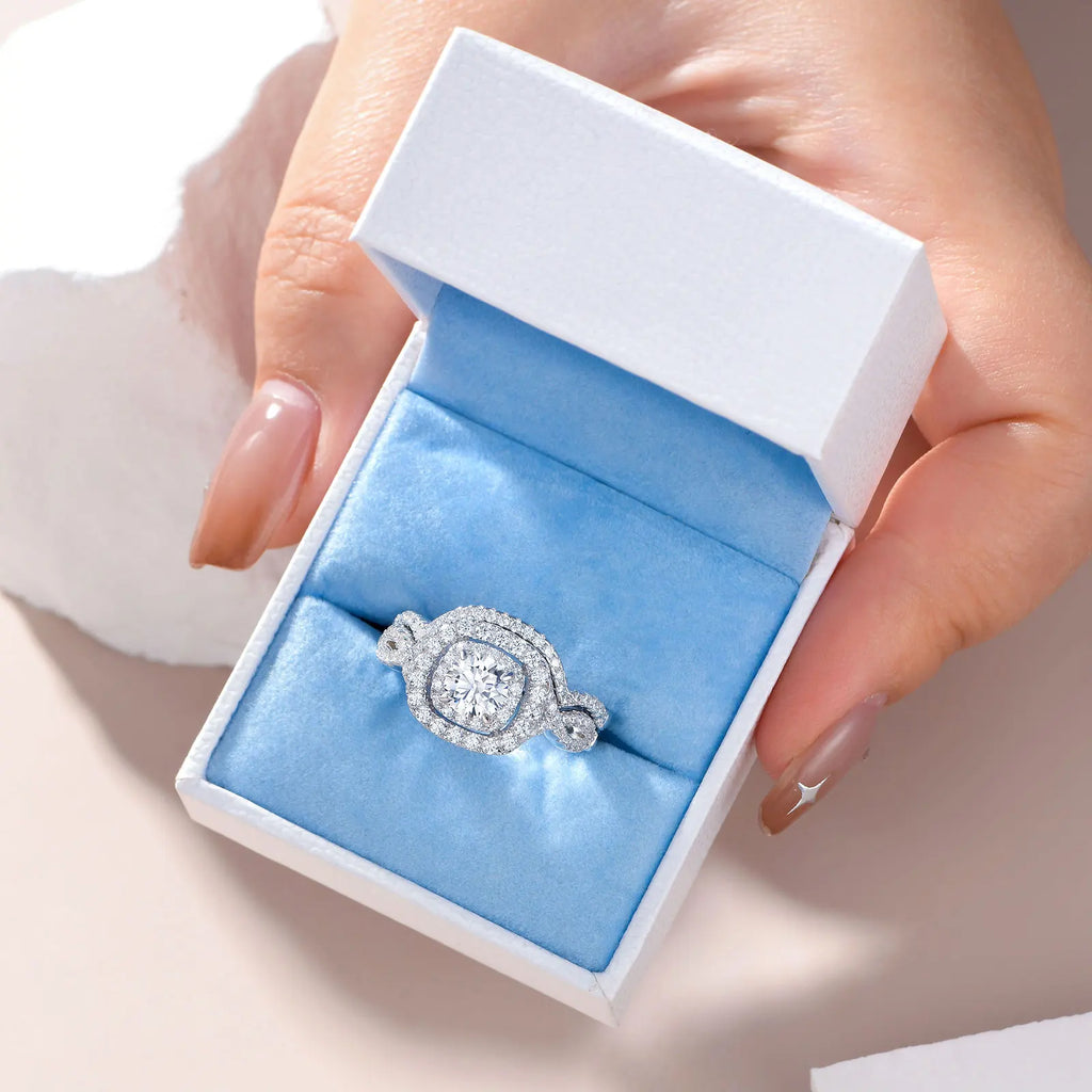 Newshe 925 Sterling Silver Bridal Ring Set