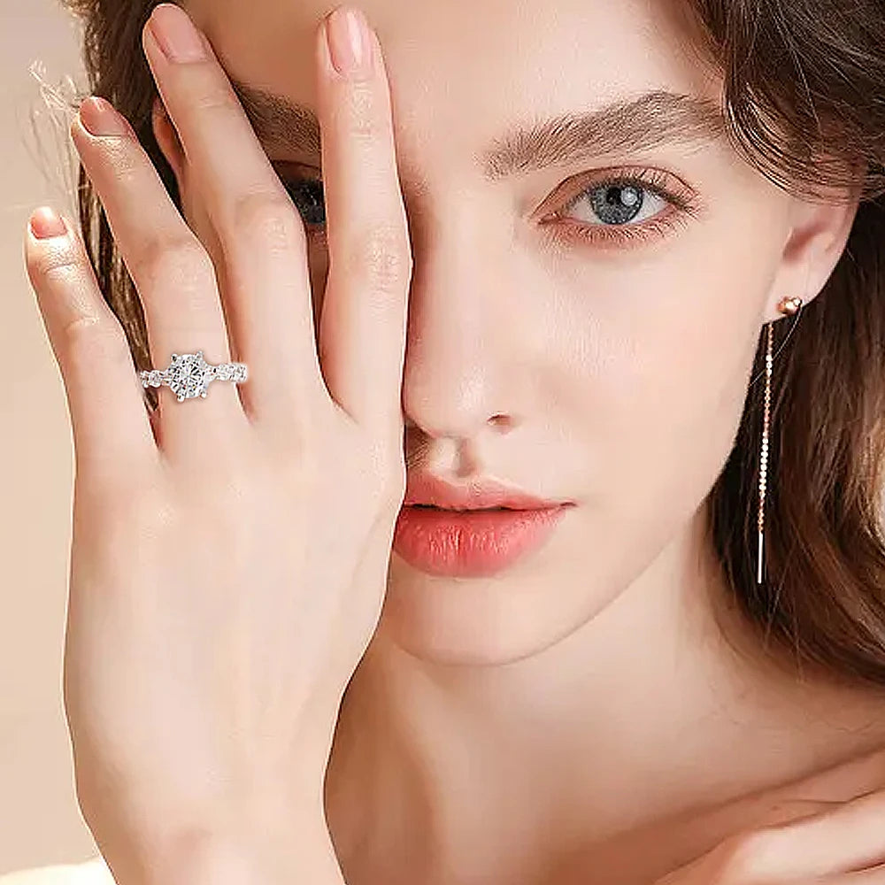 Sterling Silver Moissanite Ring
