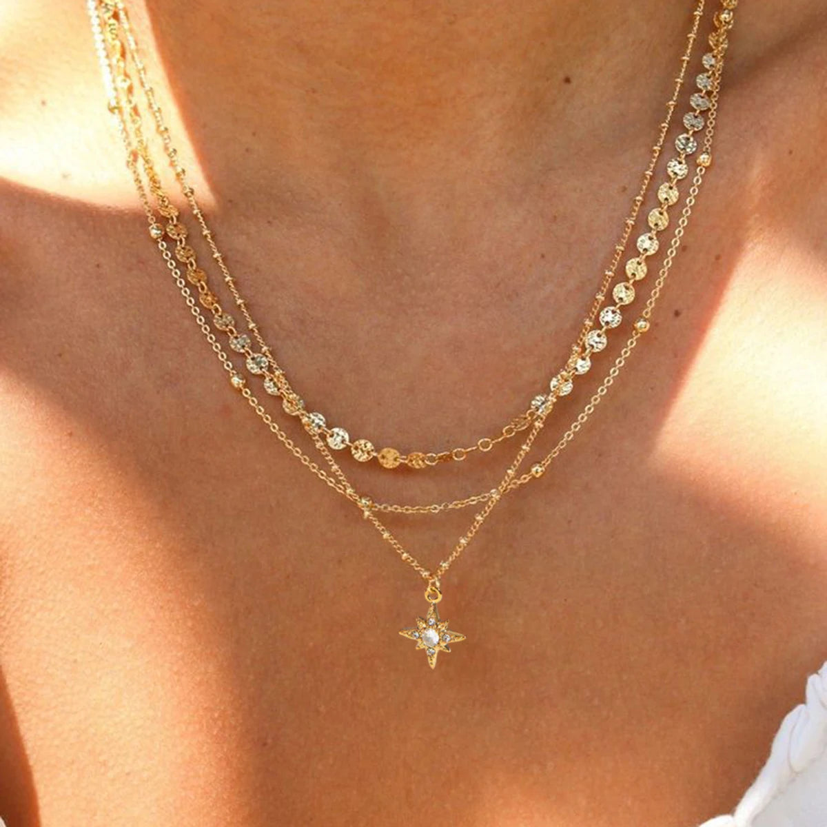 Gold layered necklace