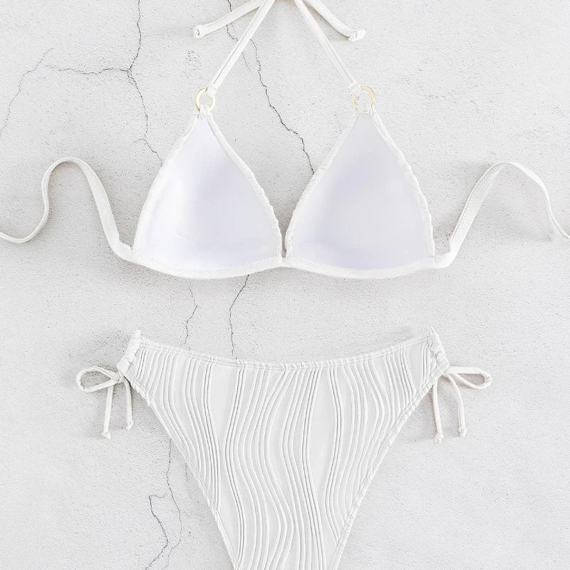 Solid Sleeveless Split Bikini
